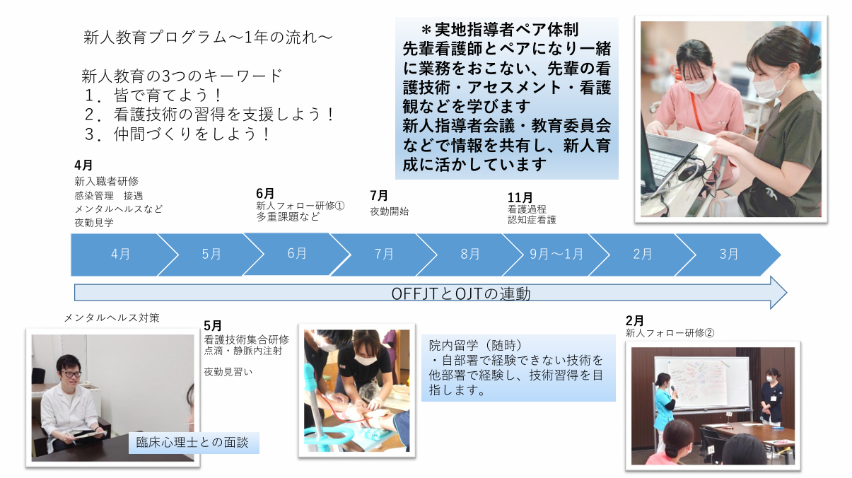 新人教育プログラム1年の流れ